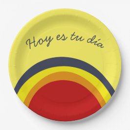 Plato De Papel Aniversario Hoy es tu día
