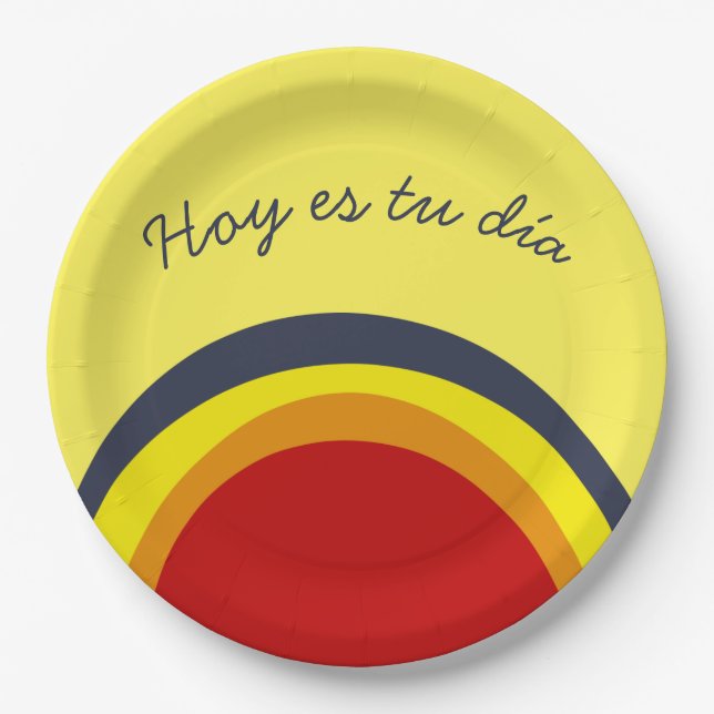 Plato De Papel Aniversario Hoy es tu día (Anverso)