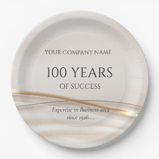 Plato De Papel Aniversario personalizado de la empresa