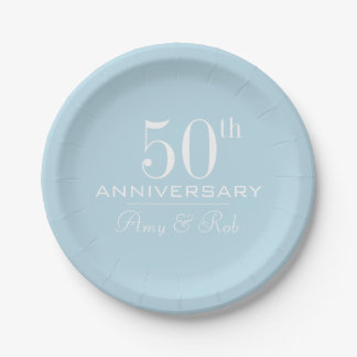 Plato De Papel Aniversario personalizado moderno minimalista eleg