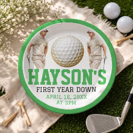 Plato De Papel ¡Año Cumplido, Golf en Marcha! Fiesta de 1er Cumpl