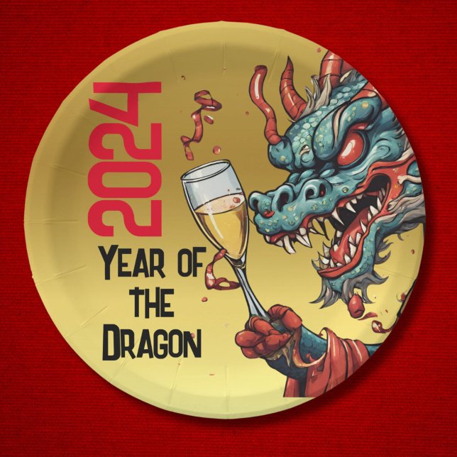 Plato De Papel Año de celebración del Dragón Año Nuevo Chino (Subido por el creador)
