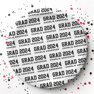 Plato De Papel Año de graduación 2024 nombre del graduado blanco 