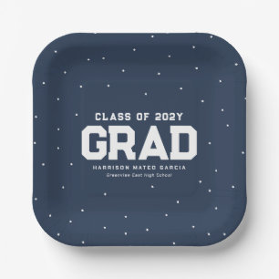 Plato De Papel Año de graduación del partido de graduación con el