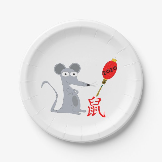 Plato De Papel Año de la Rata 2020 (Anverso)