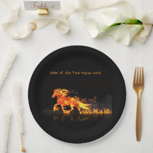Plato De Papel Año del Caballo 2026 (Caballo de Fuego)