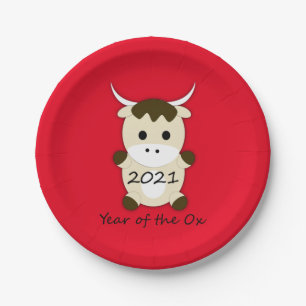 Plato De Papel Año Nuevo Chino 2021 Año del Oxígeno