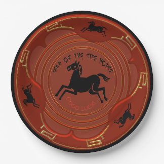 Plato De Papel Año Nuevo Chino - Año del Caballo de Fuego