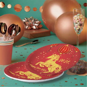 Plato De Papel Año Nuevo Lunar 2026   Año del caballo