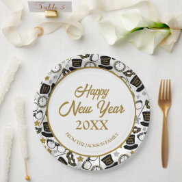 Plato De Papel Año Nuevo Personalizado