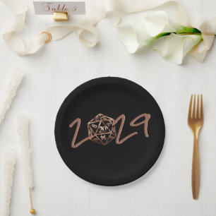 Plato De Papel Año RPG PnP Gamer Dice De La Fantasía Del Cobre