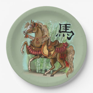 Plato De Papel Año zodiaco chino del caballo