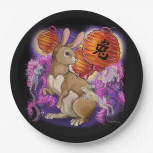 Plato De Papel Año zodiaco chino del conejo