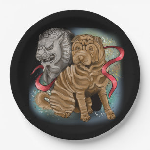 Plato De Papel Año zodiaco chino del perro