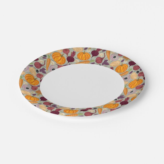 Plato De Papel Antecedentes retro de verduras frescas (Angular)