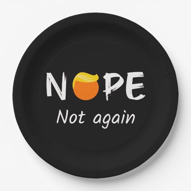 Plato De Papel Anti Trump - No, No Otra Vez (Anverso)