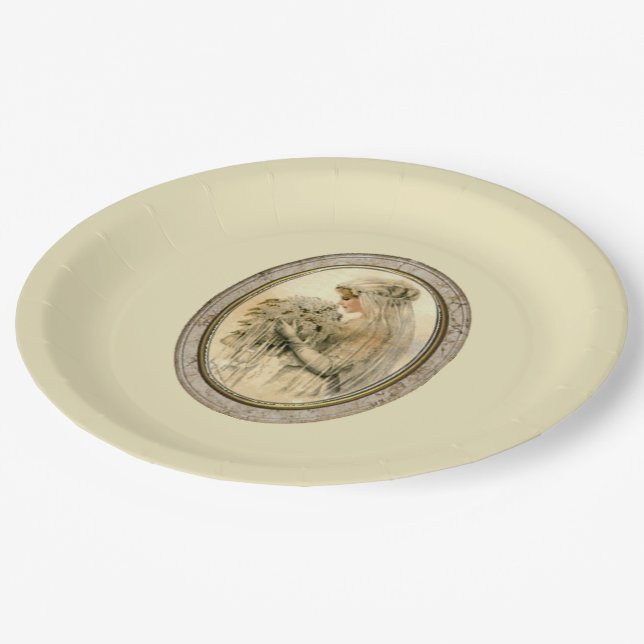 Plato De Papel Antigua novia (Angular)