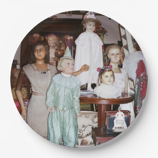 Plato De Papel Antigüedad de las muñecas vintage (Anverso)