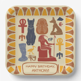 Plato De Papel Antiguo Egipto Personalizado Fiesta