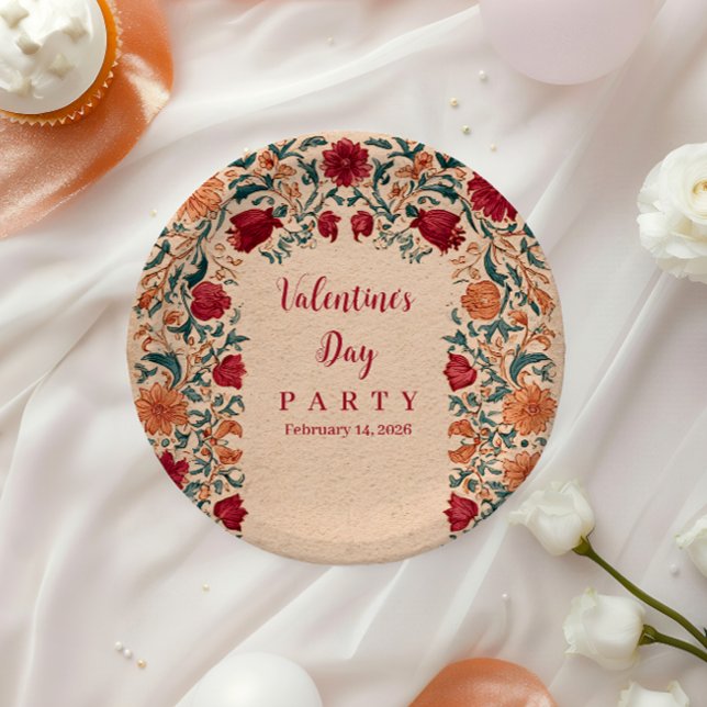 Plato De Papel Antique Botanical Valentine Party (Subido por el creador)