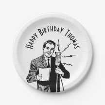 Anunciante de radio de cumpleaños vintage