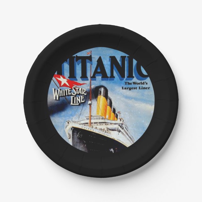 Plato De Papel anuncio de viaje Titanic RMS (Anverso)