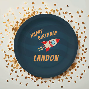 Plato De Papel Apagón   Fiesta de cumpleaños espacial personaliza