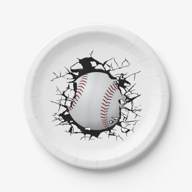 Plato De Papel Aparato de béisbol - Béisbol (Anverso)
