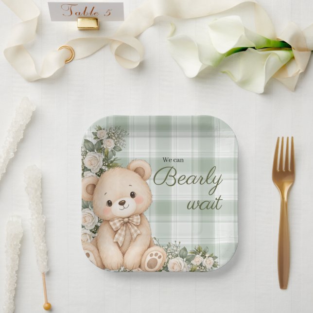 Plato De Papel Apenas podemos esperar  (Boda)