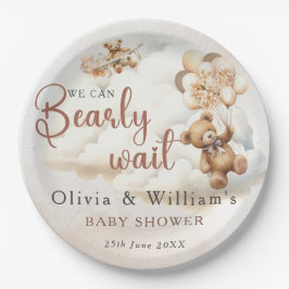 Plato De Papel Apenas Podemos Esperar Baby Shower