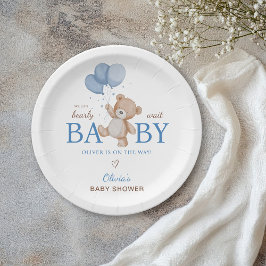Plato De Papel Apenas Podemos Esperar Baby Shower