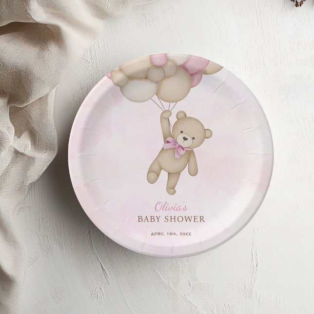 Plato De Papel Apenas Podemos Esperar Fiesta de Bebé Rosa (Subido por el creador)