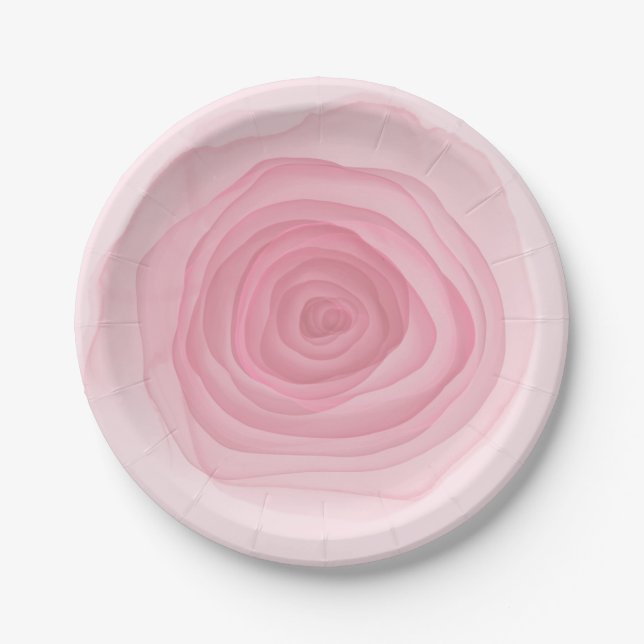 Plato De Papel Apenas Rosa de pintura con ácido rosado en rosa su (Anverso)