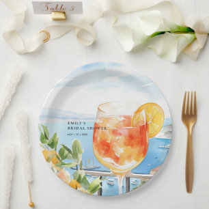 Plato De Papel Aperol Spritz Amalfi Despedida de Soltera