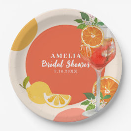 Plato De Papel Aperol Spritz Amor al primer spritz Ducha de novia
