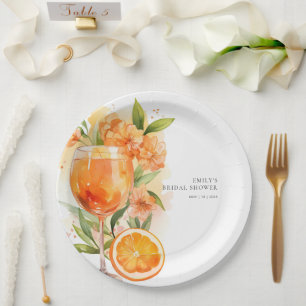Plato De Papel Aperol Spritz Despedida de Soltera