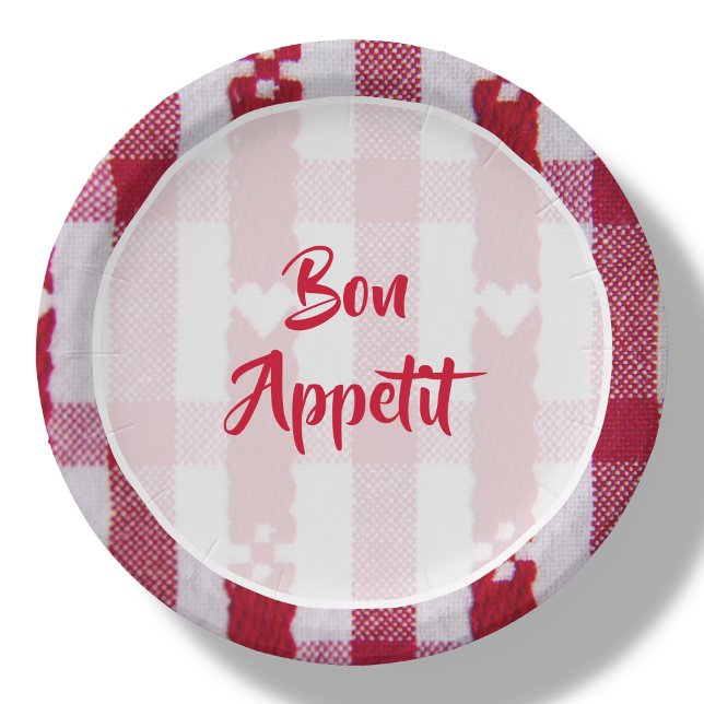 Plato De Papel Apetito de Bon rojo y blanco (Subido por el creador)