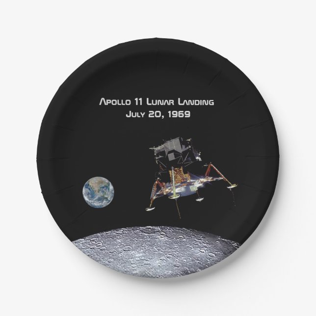 Plato De Papel Apolo 11 Aterrizaje lunar (Anverso)