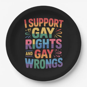 Plato De Papel Apoyo los derechos de los gays y los errores de lo