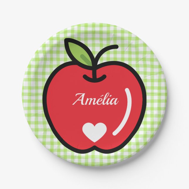 Plato De Papel Apple Baby Shower Plates  (Anverso)