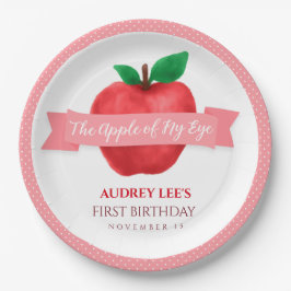 Plato De Papel Apple de mi caída de ojos | fiesta de cumpleaños t