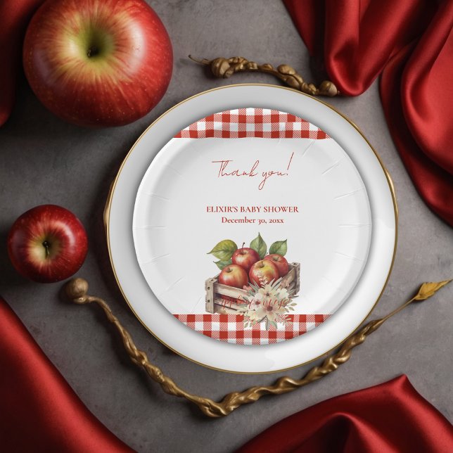 Plato De Papel Apple de mi ojo Red Orchard Baby Shower (Subido por el creador)