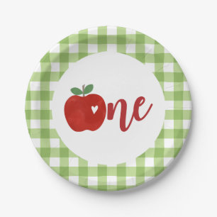 Plato De Papel Apple de nuestro Ojo primer cumpleaños