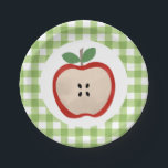 Plato De Papel Apple de nuestro Ojo Primer cumpleaños Placas de p<br><div class="desc">¡La Manzana de nuestro Ojo se está volviendo una! Platos de fiesta de primer cumpleaños con tema de Apple.</div>