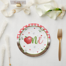 Plato De Papel Apple First Birday Plate