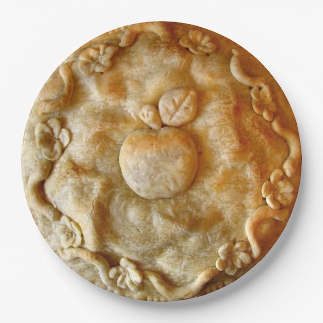 Plato De Papel Apple florece empanada (Anverso)