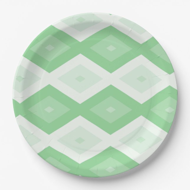Plato De Papel Apple green diamond pattern (Anverso)
