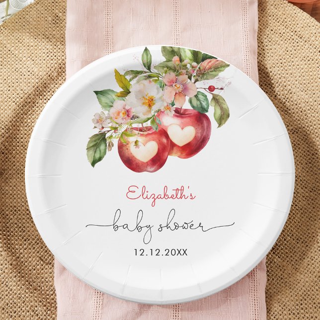 Plato De Papel Apple of Our Eye Modern Baby Shower (Subido por el creador)