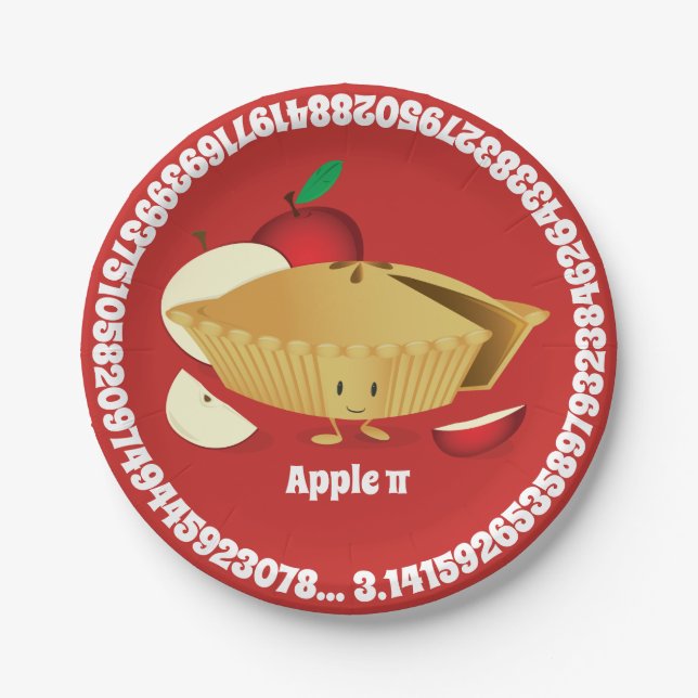 Plato De Papel Apple Pi Day | Placa de papel (Anverso)