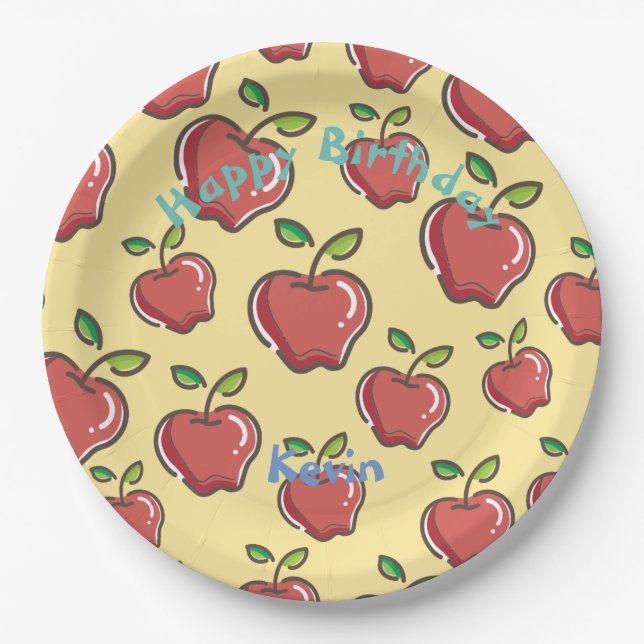 Plato De Papel Apple Rojo (Anverso)